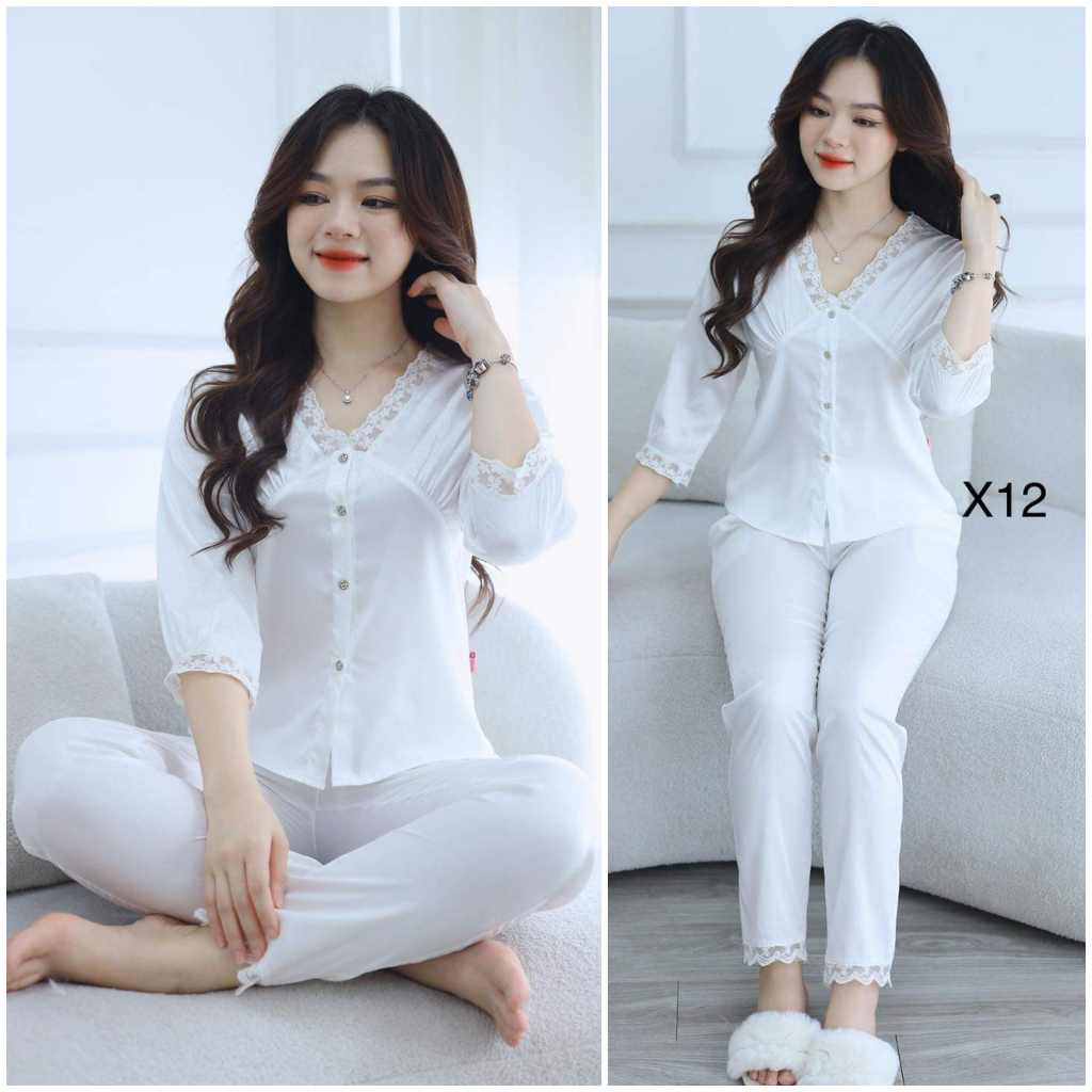 Đồ bộ mặc nhà nữ, bộ ngủ, sau sinh, bộ lụa thiết kế siêu sang
