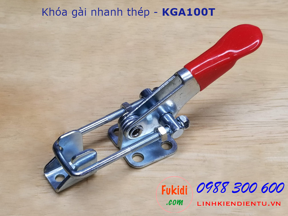 Khóa gài nhanh inox 304 , thép dài 10cm, tay kéo có chiều dài thay đổi – KGA100, KGA100T