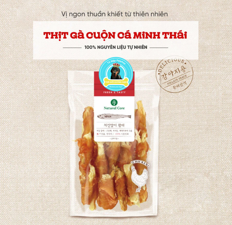 NATURAL CORE SNACK THỊT CUỘN KHÔ CÁ MINH THÁI