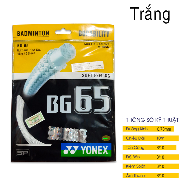 Dây đan vợt cầu lông Yonex BG65 1 bộ [FreeShip] [Ảnh thật] [Chính hãng]