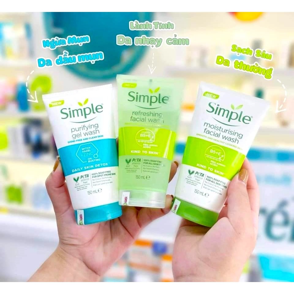 [Chính Hãng] Sữa Rửa Mặt Simple 150ml