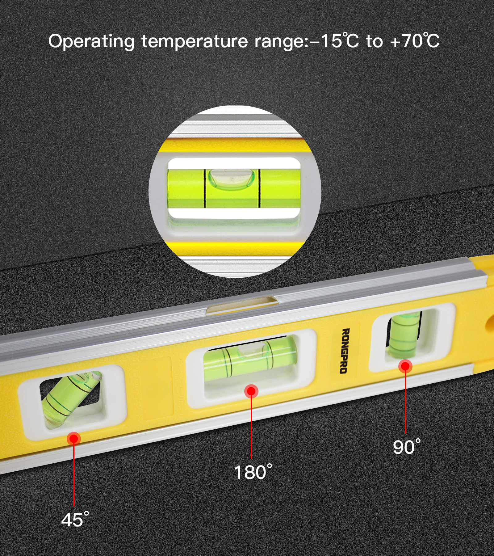 【InnovateWorld】Rongpro 3 Bubble Magnetic ABS Spirit Level Ruler ...