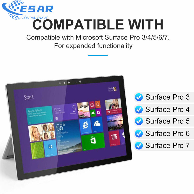 Ft-1089d Wireless Bluetooth-compatible Keyboard With Touchpad Backlit Compatible For Microsoft Surface Pro 3 4 5 6 7