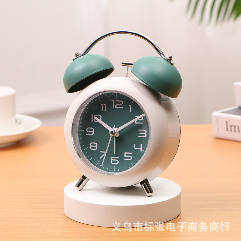 Đồng hồ kim loại chuông, đồng hồ phát sáng để bàn
