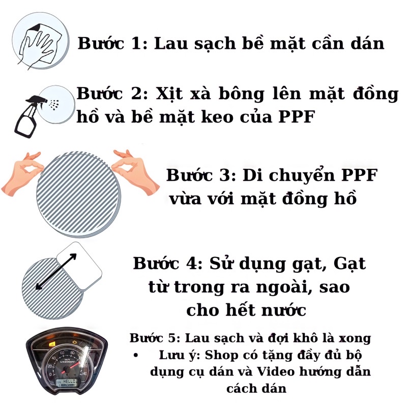Miếng dán ppf bảo vệ mặt đồng xe Honda SCOOPY
