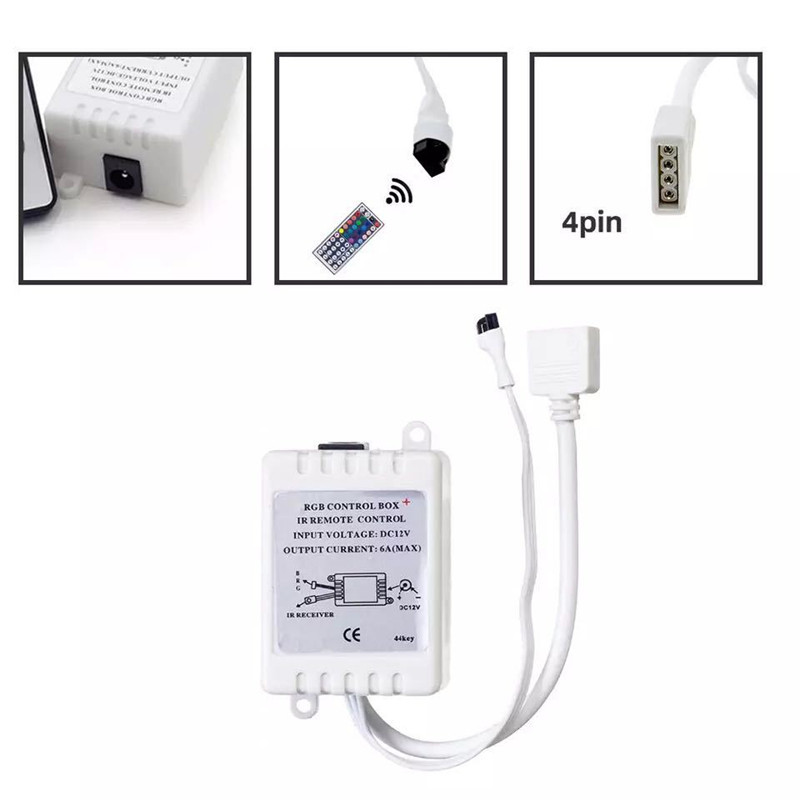 Led Rgb Controller 3key 44key 24keys Dc12v Ir Remote Dimmer Controller For Smd 3528 5050 Rgb Led Strip Lights. 