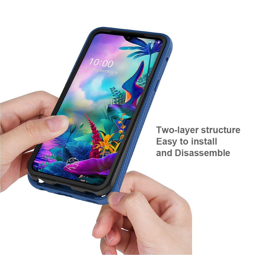 For LG V50S ThinQ 5G / G8X ThinQ Starry Sky Solid Color Series Shockproof PC + TPU Protective Case(Black)(A Plus Mall)