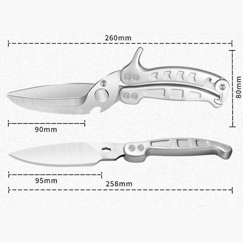 Detachable large scissors, kitchen scissors, household multifunctional chicken bone scissors, powerful cutting of food, barbecue meat, fish killing, etc