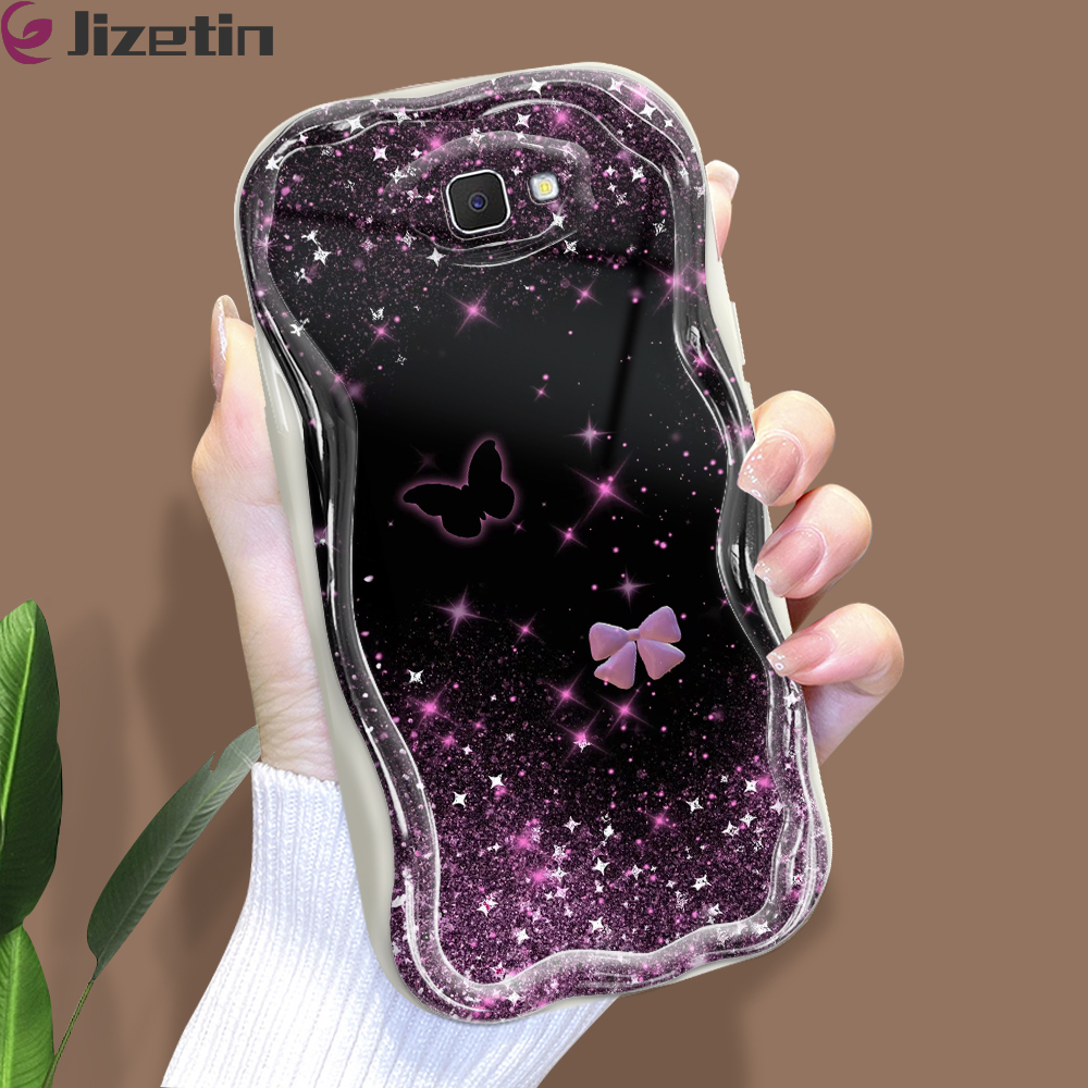 Jizetin%20for%20Samsung%20J7%20Prime%20Back%20Cover%20Pink%20Purple%20Glitter%20Cream%20Wavy%20Edge%20Soft%20Silicone%20Phone%20Case%20-%20Image%202