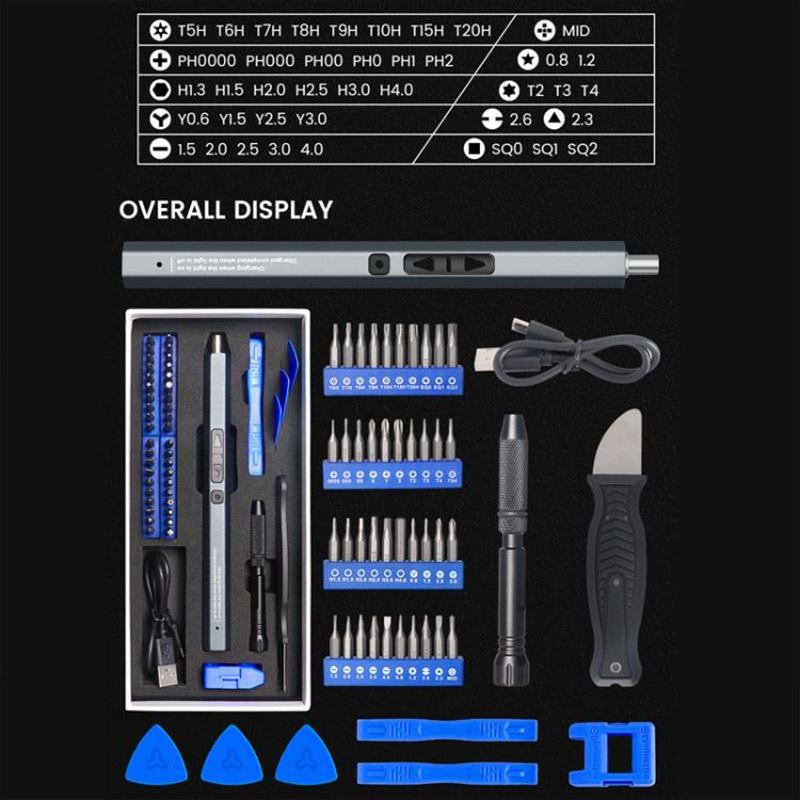 Mini Precision Electric Screwdriver Set Cordless High Torque Full Set of Electric Electric Batch Tools