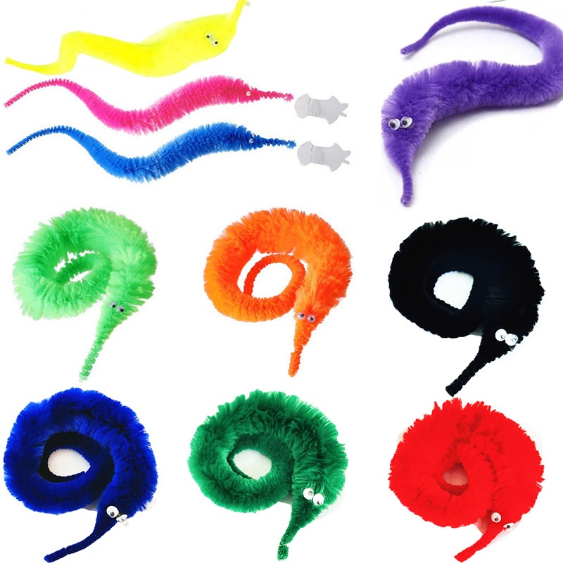 Finger Toy Magic Twisty Fuzzy Worm Wiggle Moving Seahorse Kids Close-up Street Comedy Magic Tricks Toys Pet Toy. 