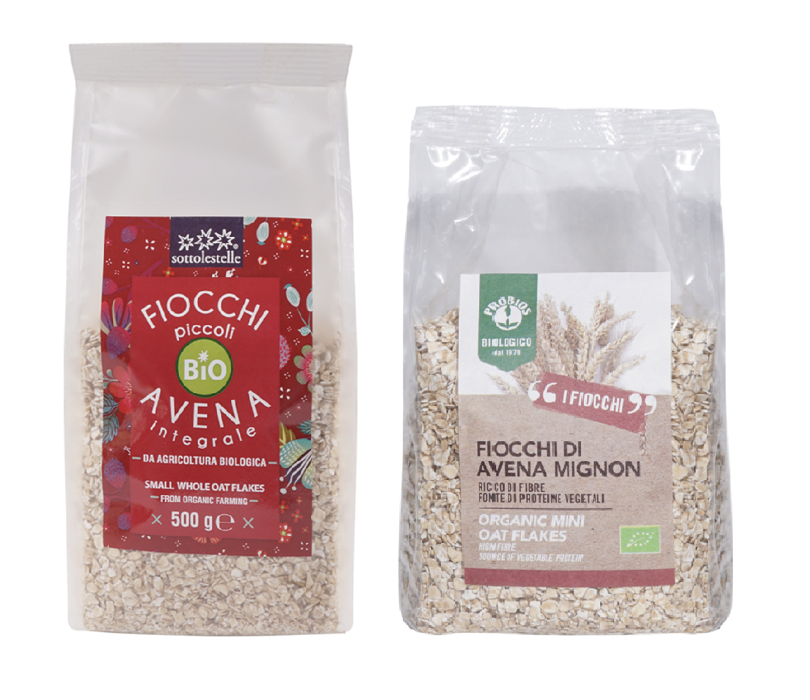 Yến mạch nguyên cám hữu cơ cán vụn Sottolestelle/ Probios Organic Small Whole Oat Flakes 500g