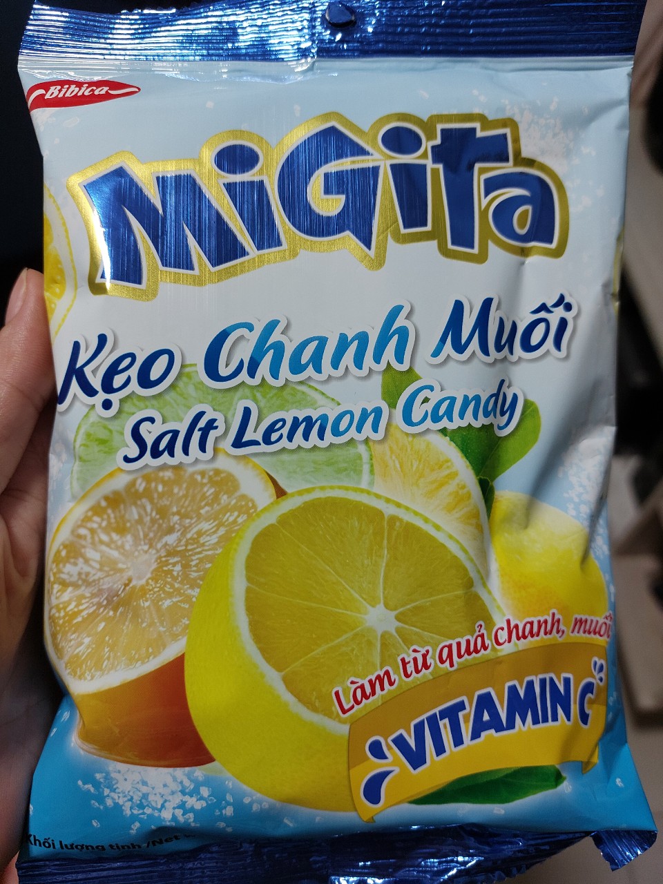 Kẹo cứng Migita chanh muối túi 140 gam Bibica