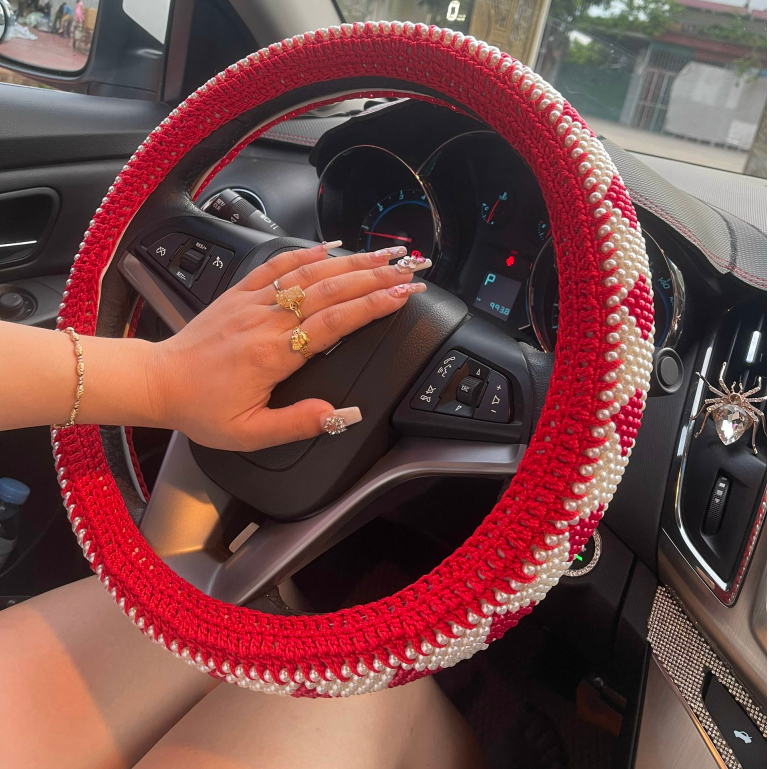 Bọc vô lăng hạt cườm cho xe tải, bọc size 38cm - 40cm - 42cm - 45cm , chống mồ hôi tay, chống trơn trượt