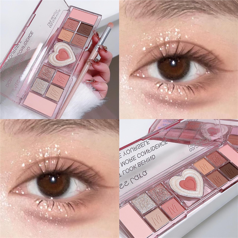 Cosmetics%20Matte%20Saturation%20Cool%20Tone%20Natural%20Eyeshadow%20Pink%20Heart%2012%20Color%20Palette%20Low%20Eyeshadow%20Tray%20Brown%20Korean%20Cosmetics%20-%20Image%204