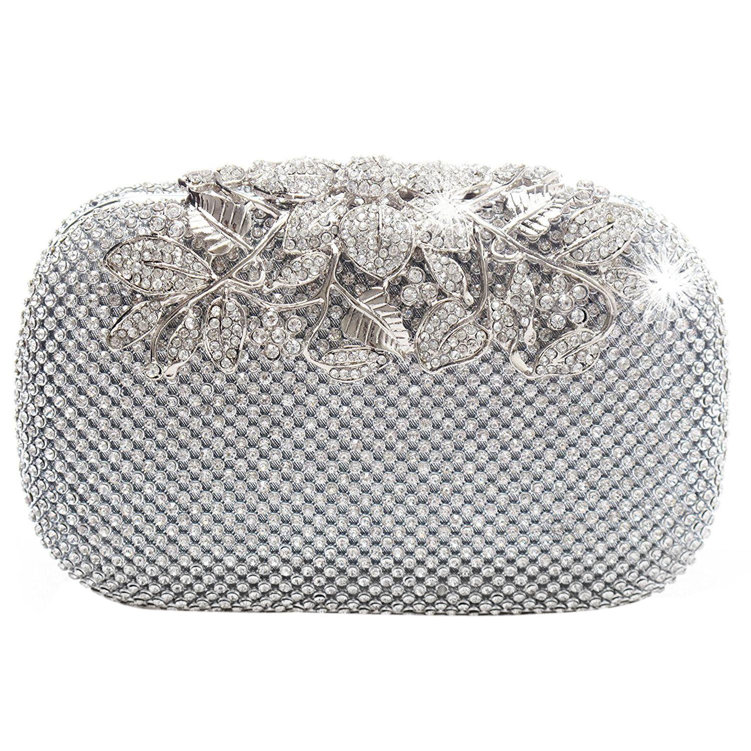 silver formal clutch bags
