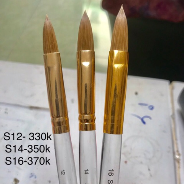 Cọ đắp bột số 12- 14 -16 lông tự nhiên 100%