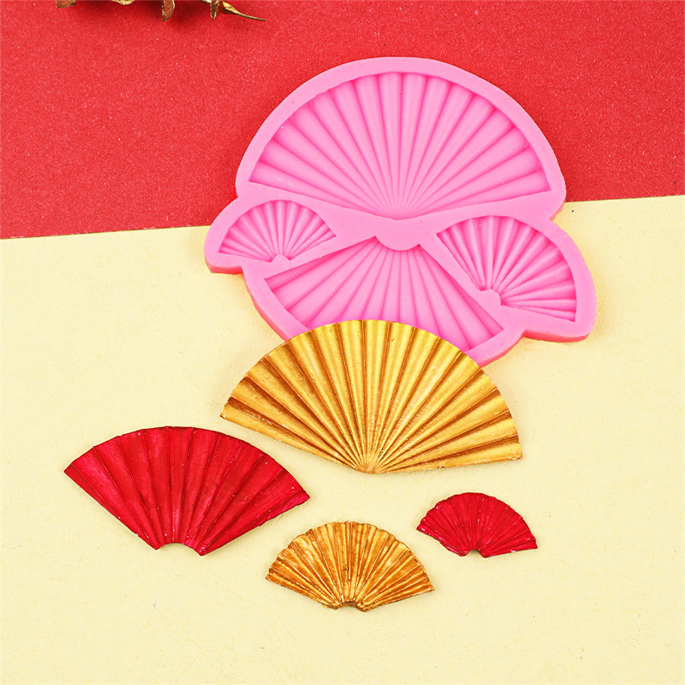 Hot 3D Silicone Mold Silicone Cake Decorating Tools Cupcake Silicone Mold Fan Shape Cake Decorating Tools DIY Silicone Mold