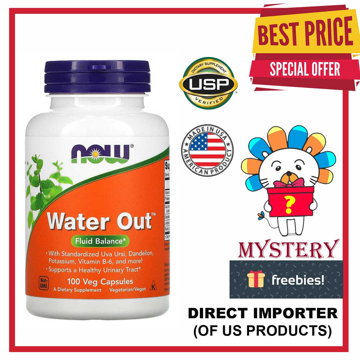 NOW Foods, Water Out, Fluid Balance, 100 Veg Capsules | Lazada PH