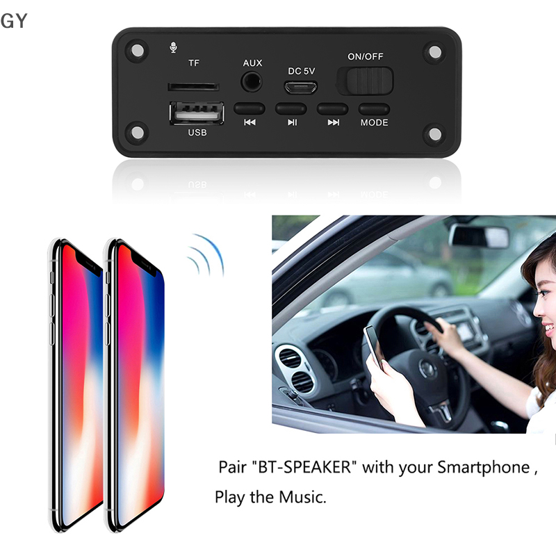 GY Bluetooth 5.0 MP3 Player 2*3W Decoder Board Speaker Car FM Radio Module