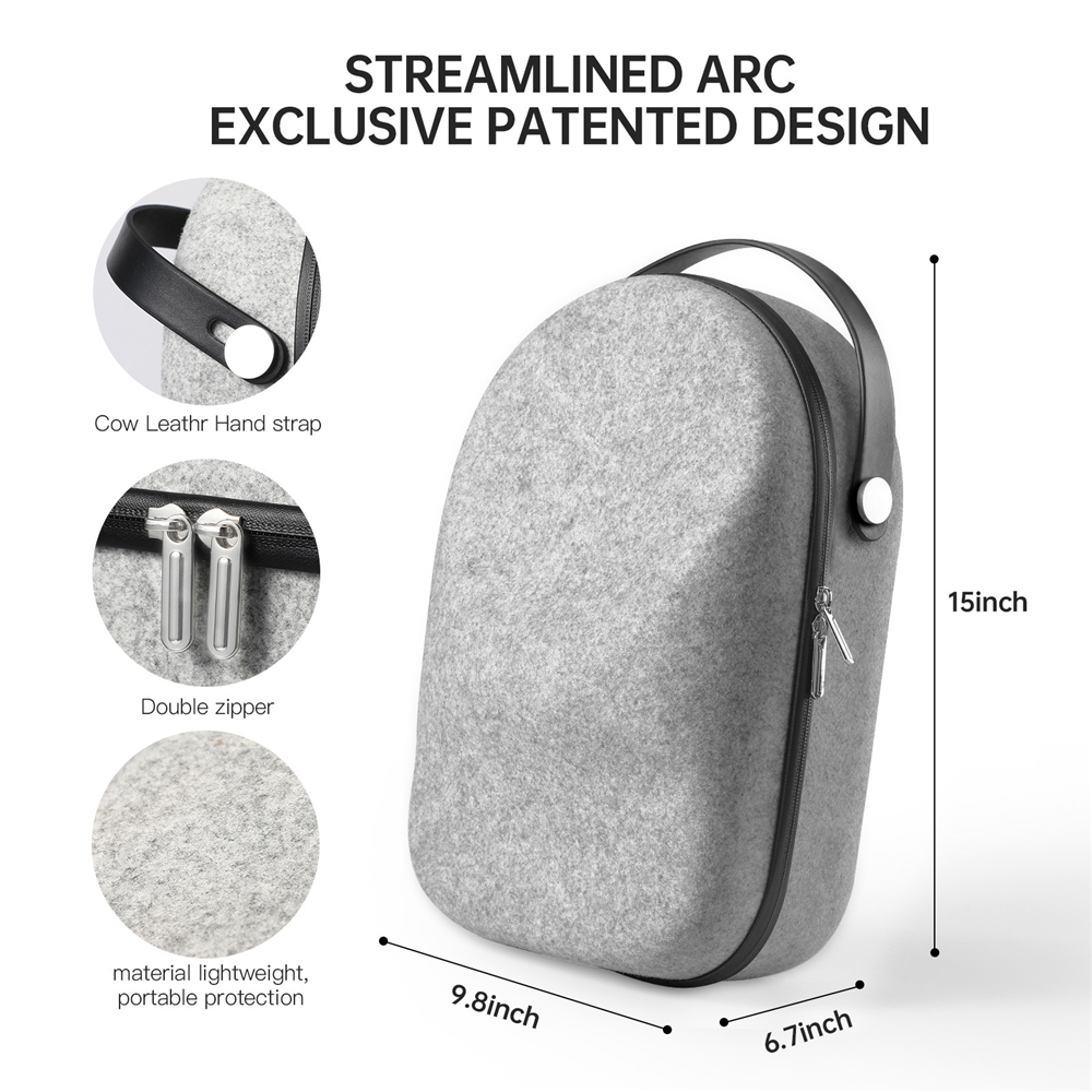 Hard Travel Case Leather Hand Strap Storage Bag VR Accessories for Meta Quest VR 3