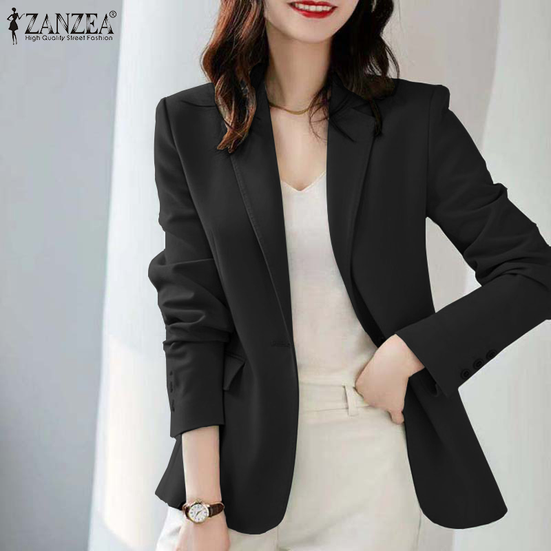 MOMONACO ZANZEA Korean Style Women's Blazer Formal Office Wear Suit ...