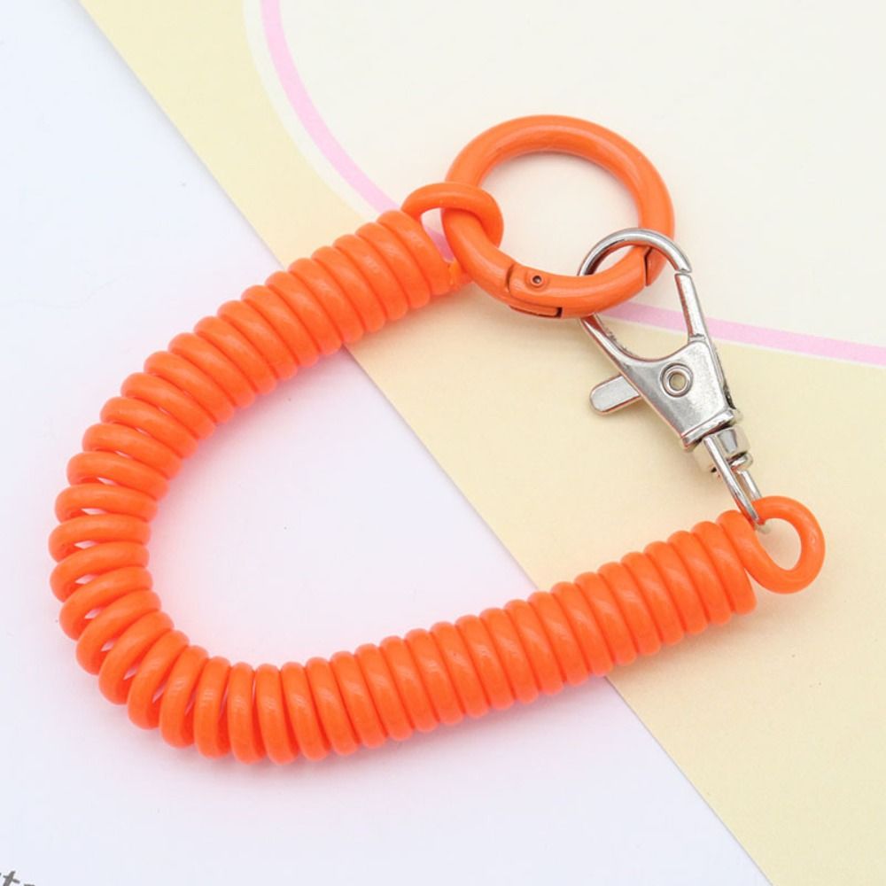 SRRR245 Cuộn co giãn Treo thẻ trường Chống mất Co giãn Móc treo chìa khóa Dây Móc Khóa lò xo Móc chìa khóa Có móc kim loại Lò xo cuộn có thể thu vào Cuộn lò xo co giãn Kẹp tôm hùm chống thất lạc Móc khóa Móc chìa khóa