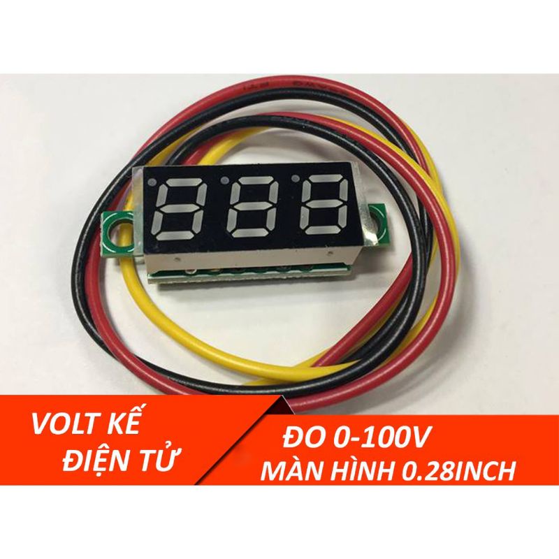Đồng hồ volt mini 0.28 inch 3 dây đo điện áp dc 0 - 100v