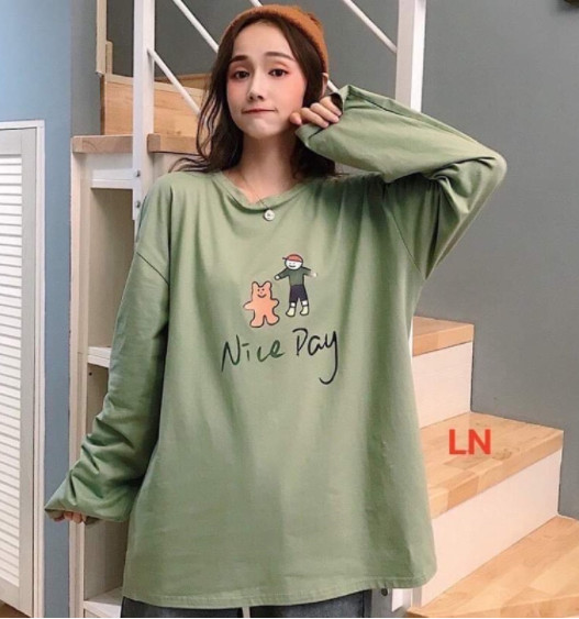 Áo 3D nice day tay dài LN11 CHẤT COTTON
