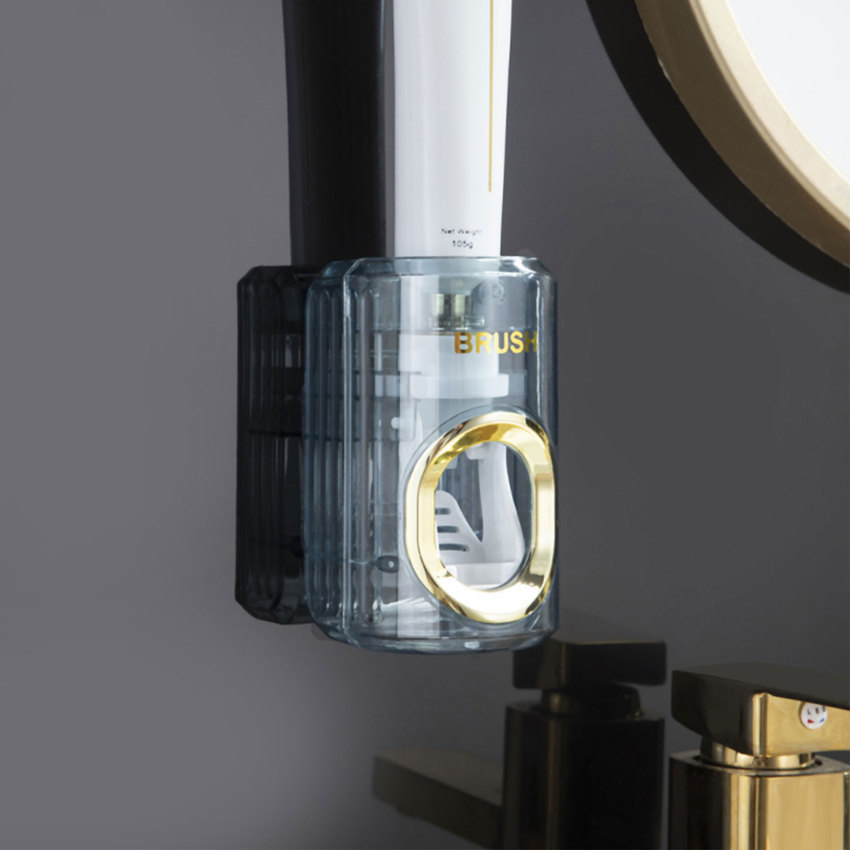 Automatic Toothpaste Dispenser Bathroom Accessories Wall Mount Lazy Toothpaste Squeezer Toothbrush Holder