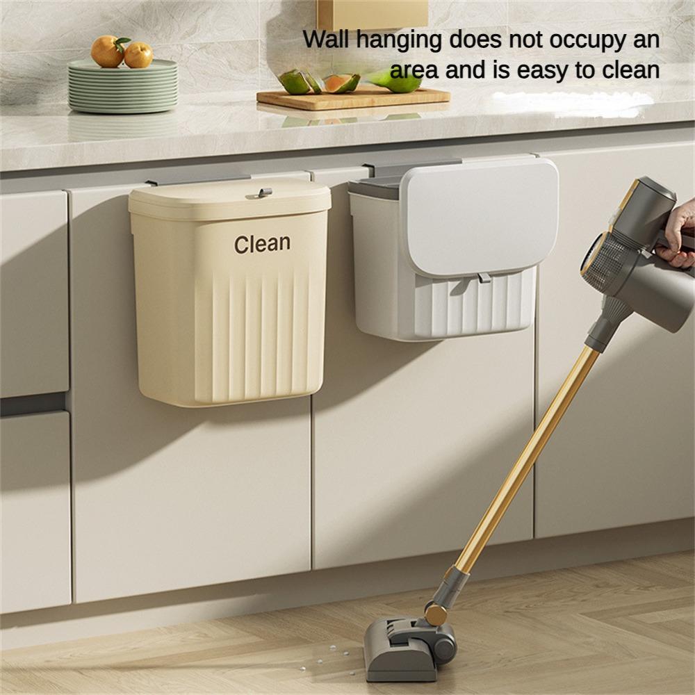 Household Plastic Flip-top Wall-mounted Trash Can Kitchen Bathroom Trash Can