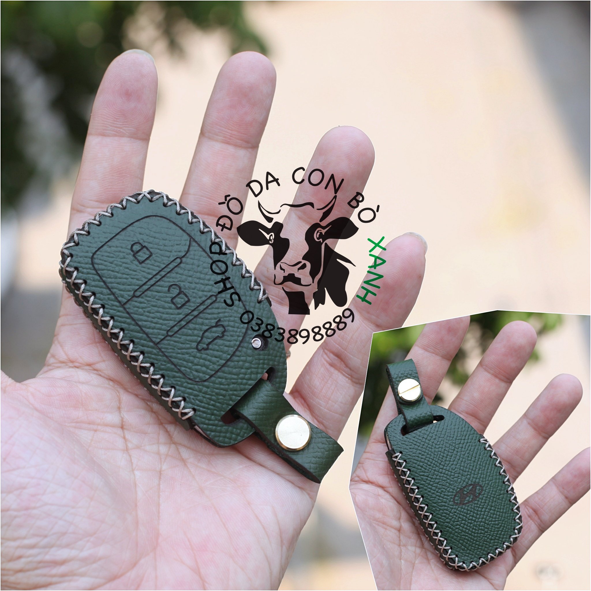 Bao Da Chìa Khoá Hyundai Tucson, Elantra, Sonata Handmade Da Thật 008