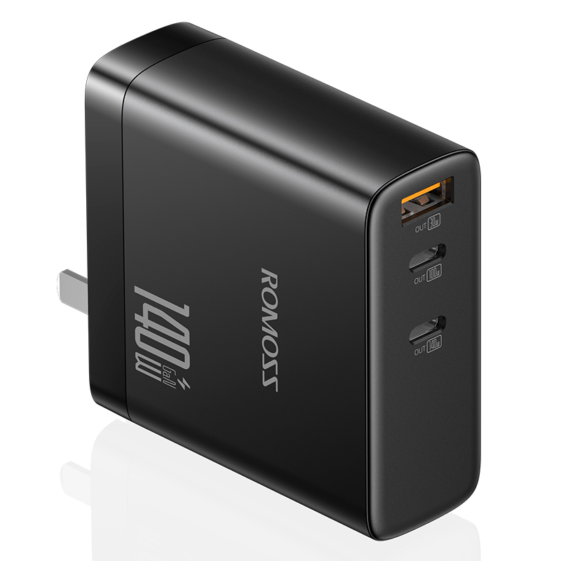 ROMOSS AC140H Three Port Adapter 140W Fast Charge Dual Type-C And USB