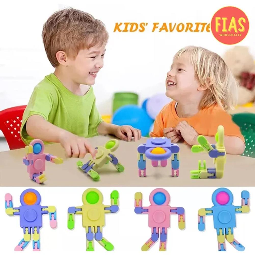 Astronaut Chain Fidget Spinner Transformer Blocks Mechanical Gyro Fat Brain Decompression Toy