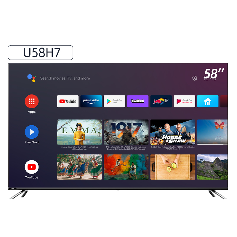 HDMI Smart TV UHD Android 9.0 Google Play Store USB-U58H7A 4K Bluetooth Google Assistant Prime Video WiFi Netflix CHiQ Televisor Smart TV LED 58 Pulgadas