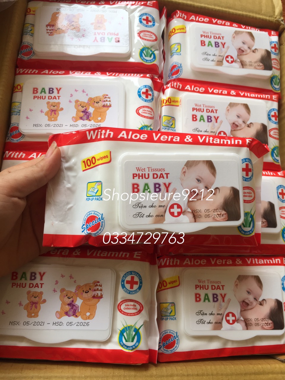Khăn/giấy ướt baby phú đạt(1 gói)100 tờ
