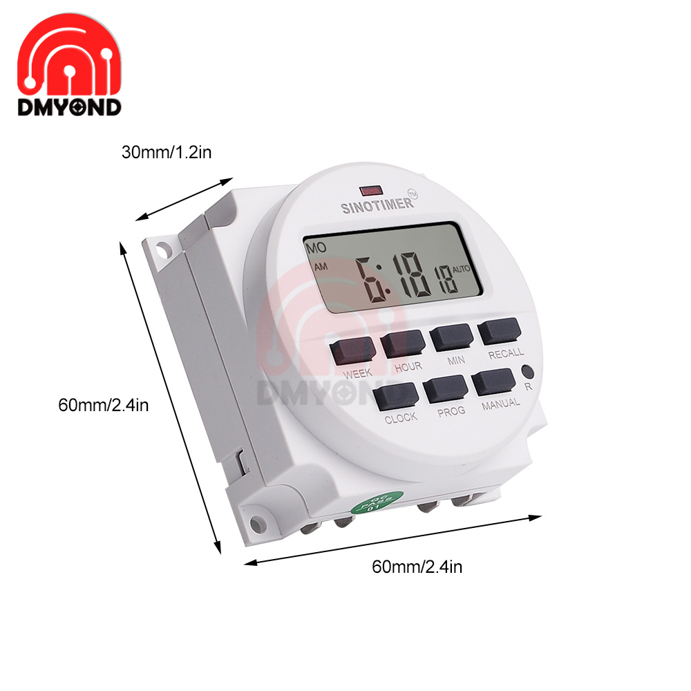 Weekly Timer Control 【InnovateWorld】AC 110V 220V DC 6V AC DC 12V 24V 16A Digital Weekly ...