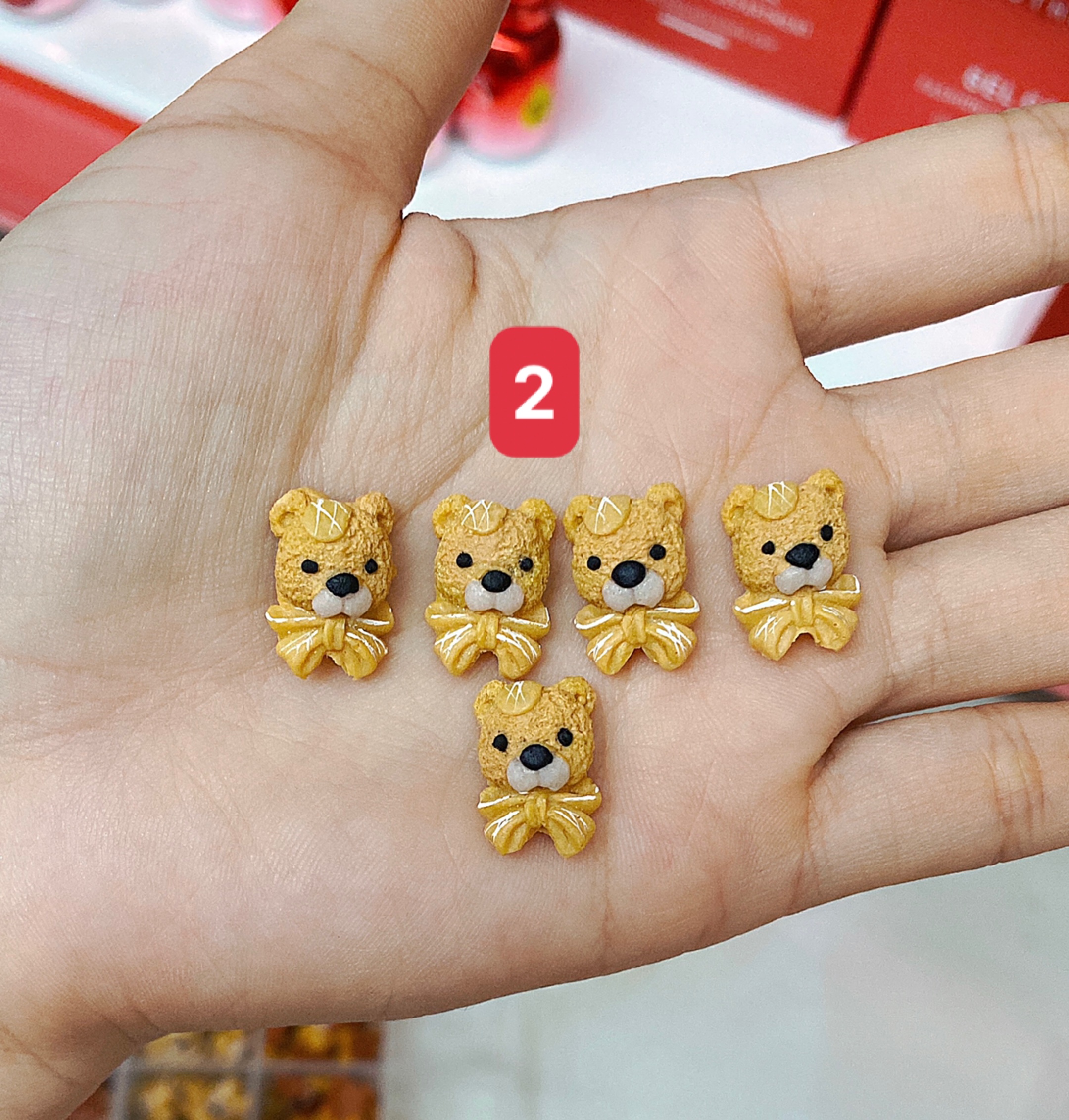 Gấu bột gắn móng ,hàng chuẩn đẹp như hình - Mini Nails