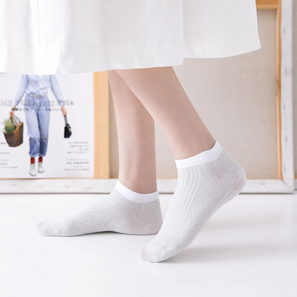 [ SET 5 ĐÔI ] Tất vớ nữ gân hoa văn nhiều màu