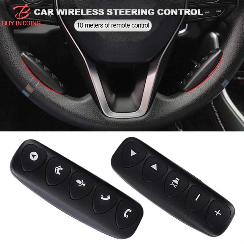 BC 2Pcs Multifunction Car Steering Wheel Remote Control Luminous Wireless Controller Buttons DVD Navigation