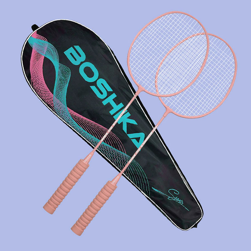 【Huieson】Badminton racket adult double racket set high-value macaron color sponge handle feather racket