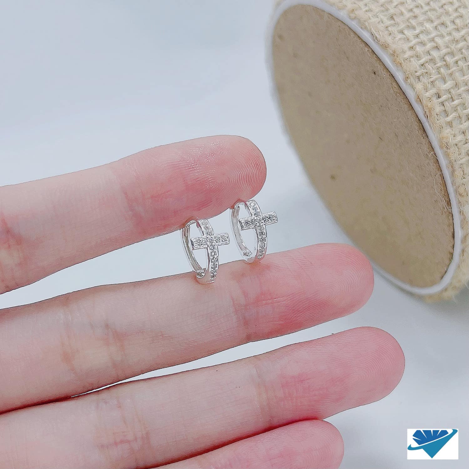 Bông tai tròn chất liệu bạc 925 MS55l