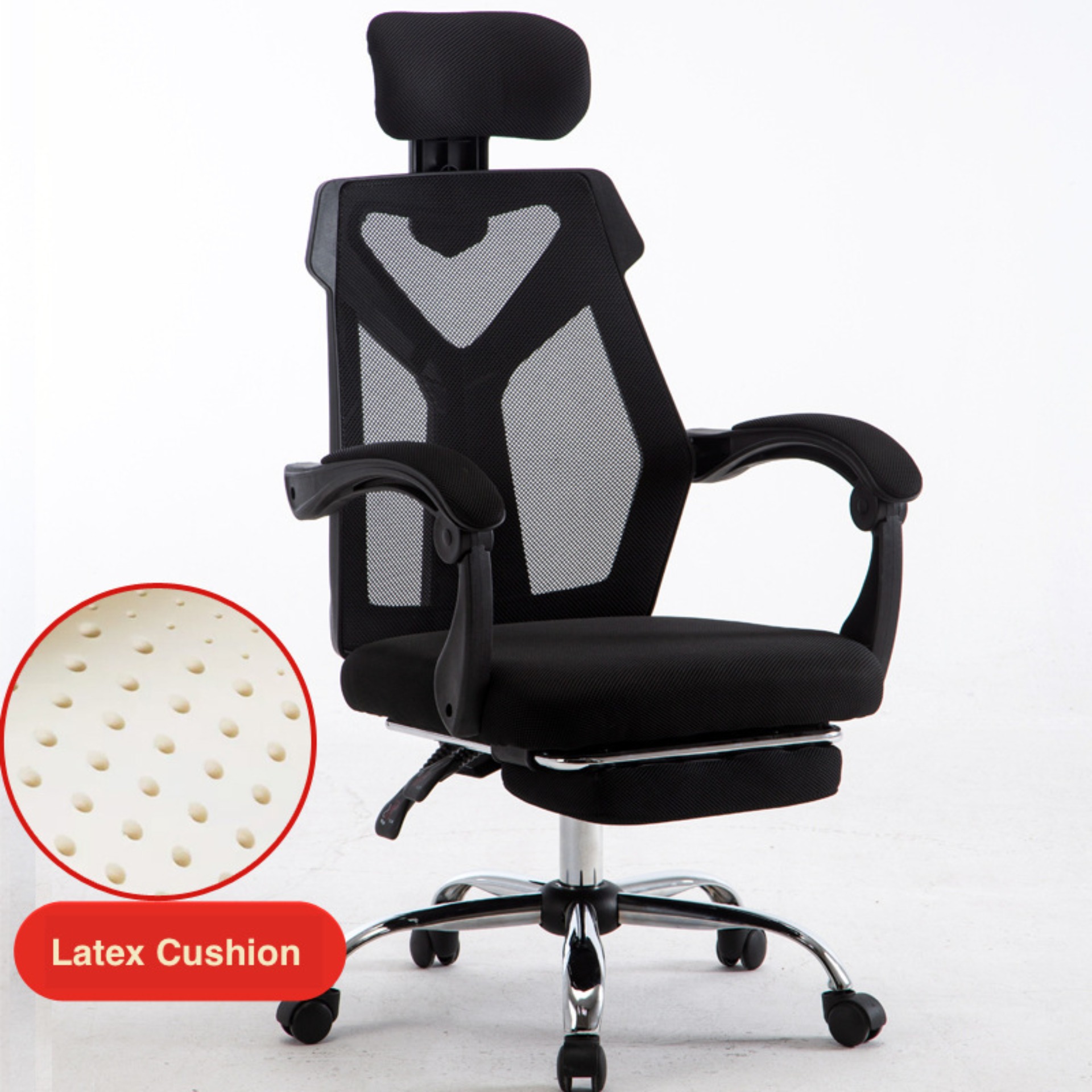 Ergonomic High Back Full Mesh Premium Office Chair With Latex Cushion Diy Installation Required Computer Chair Gaming Chair Ergonomic Chair With Foot Stool Lazada Singapore