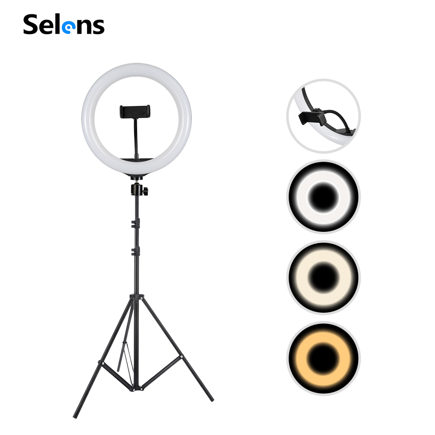 dimmable ring light with tripod