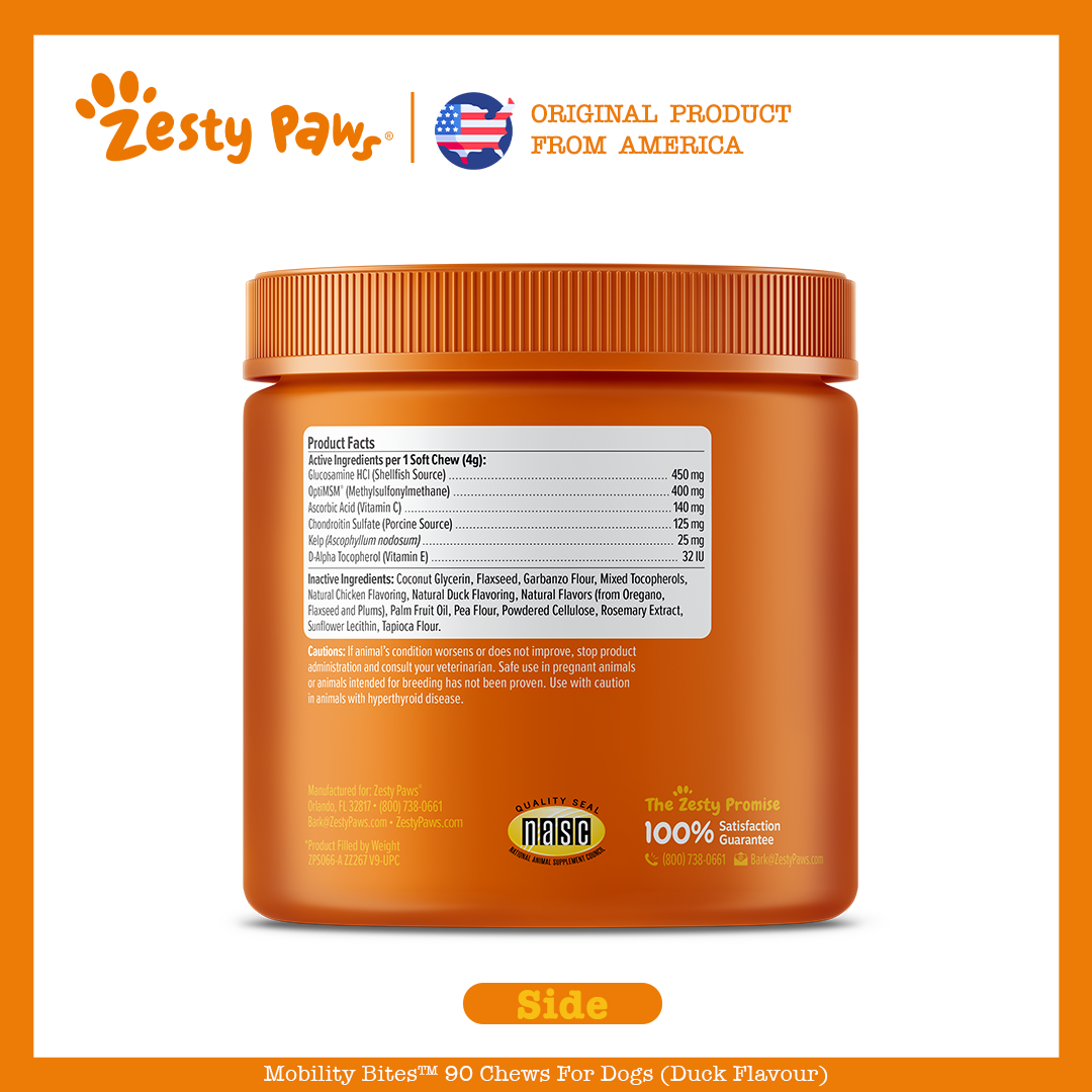 Zesty Paws Mobility Bites Duck 90ct