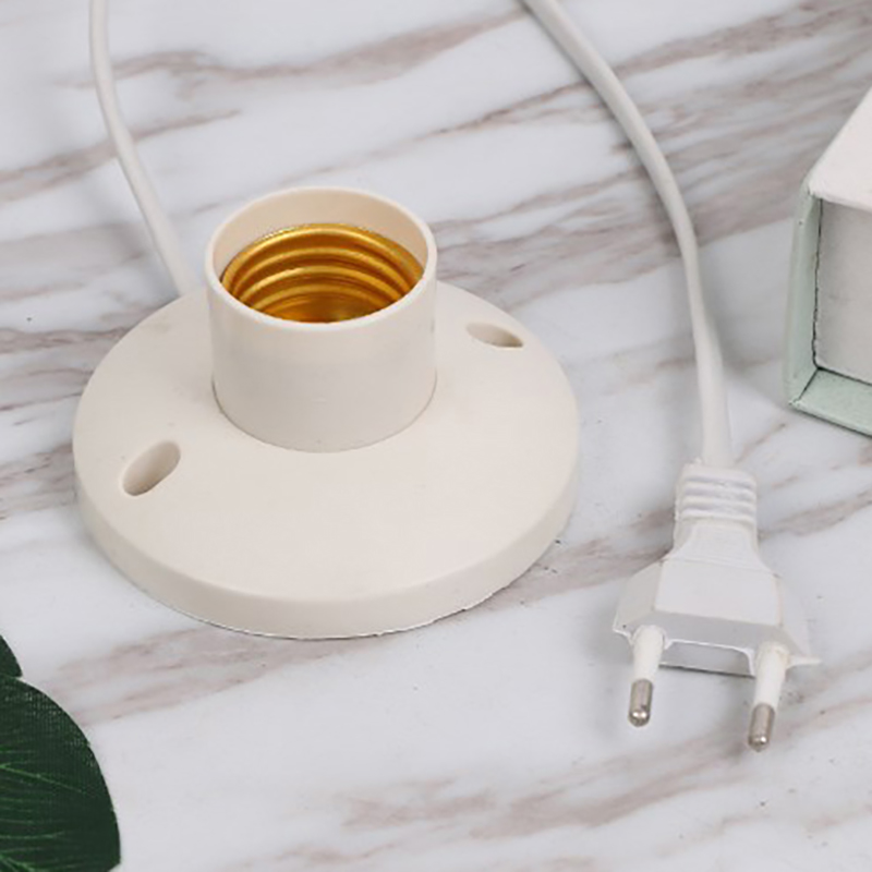 EU LED Stand Lamp Holder E27 Bulb Plug Dome Socket With Cable Base For Table Light Night Stands Lampholder Accessories. 
