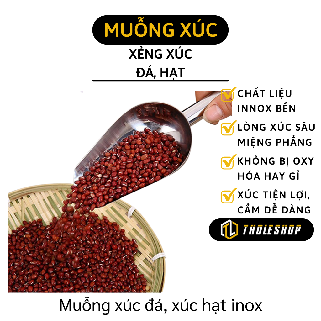 Xẻng xúc đá kim loại - Xẻng xúc ngũ cốc tiện lợi - Phụ kiện quầy bar đa năng xúc đá, ngũ cốc, keo - Muôi xúc đá