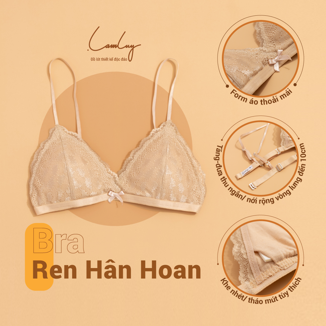 Áo lót mút mỏng bralette ren Lamluy