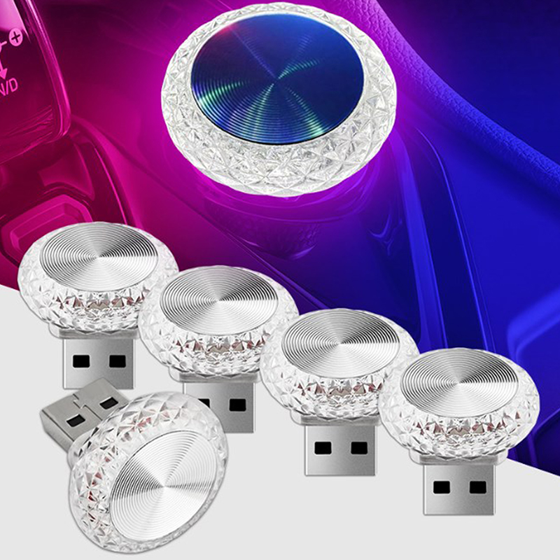 Portable Car USB Ambient Light Mini LED Decorative Atmosphere Lamps For Auto Interior Environment Light Computer Light Plug Play. 