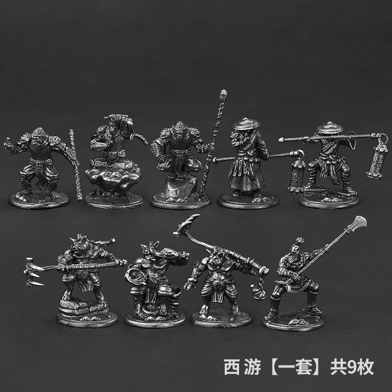 Metal Journey to the West Tang Monk Sun Wukong Bajie Ancient Soldiers Model Hand-made Finished Desktop Game Ornament Ornaments